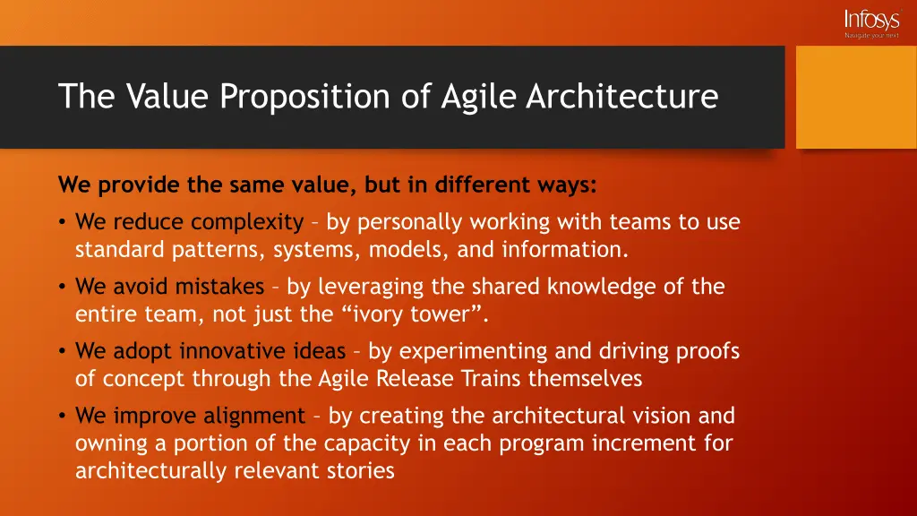 the value proposition of agile architecture