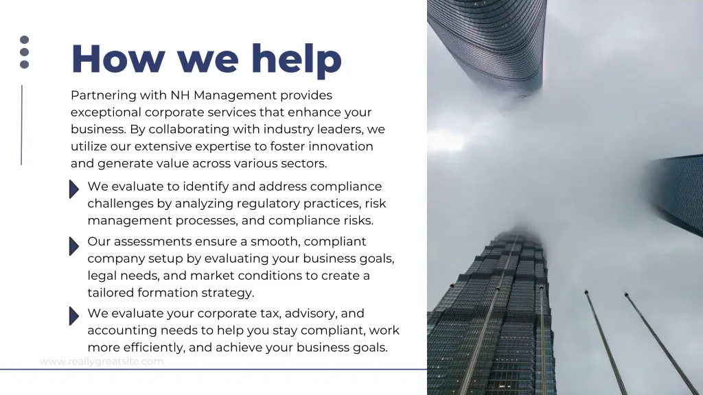 how we help partnering with nh management