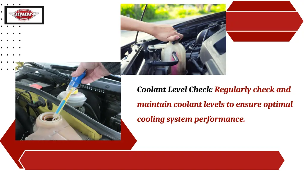 coolant level check regularly check and