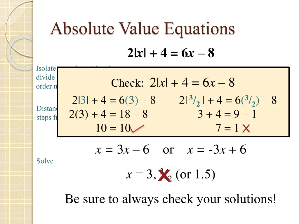 absolute value equations 2 x 4 6 x 8