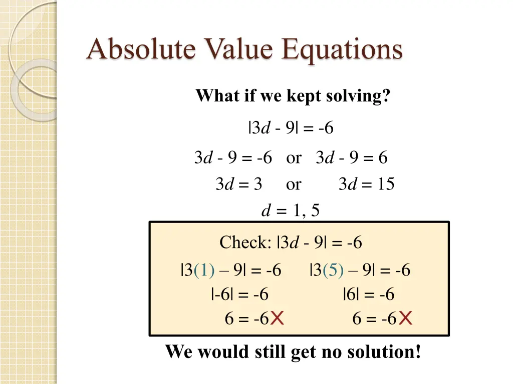 absolute value equations 8