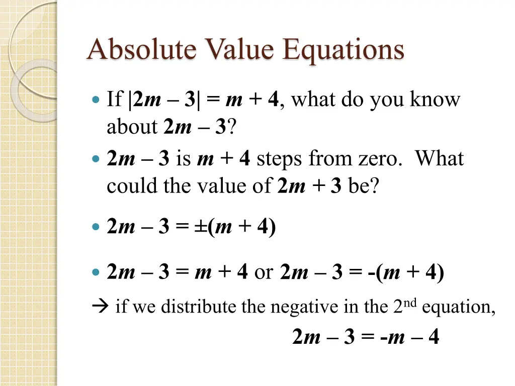 absolute value equations 9