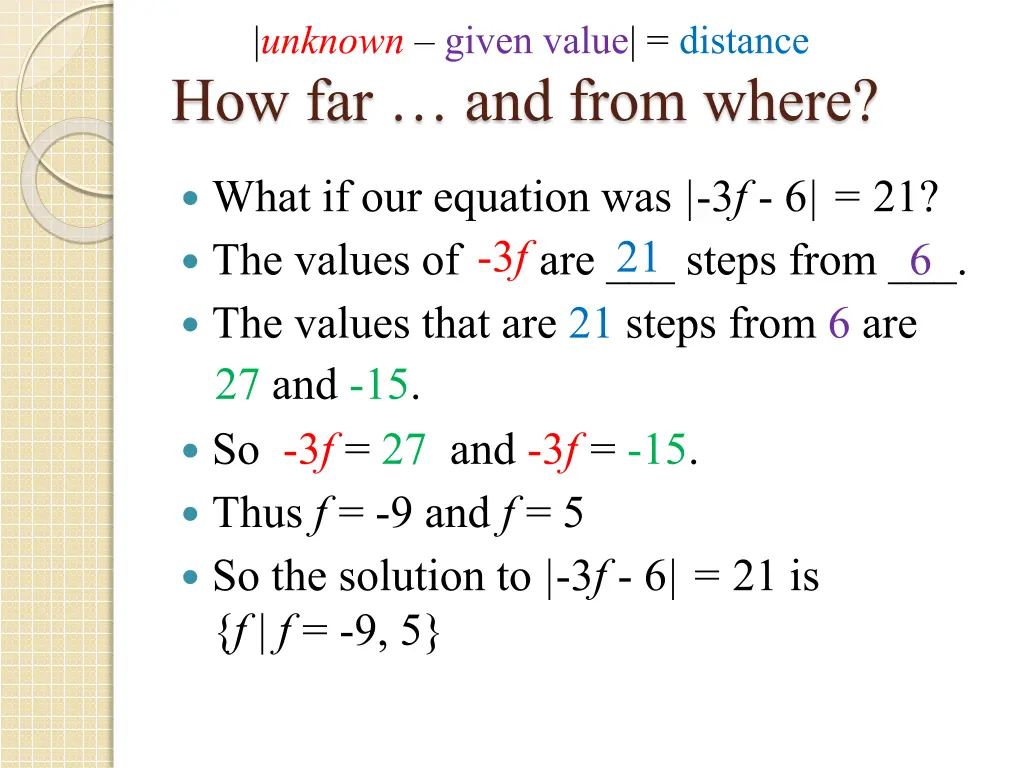 unknown given value distance 2