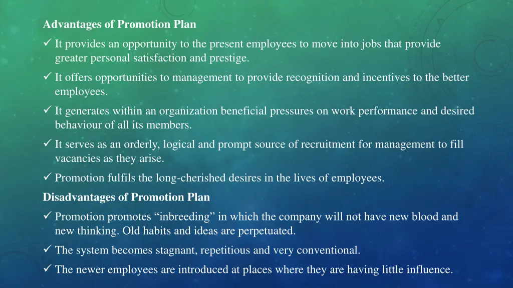 advantages of promotion plan