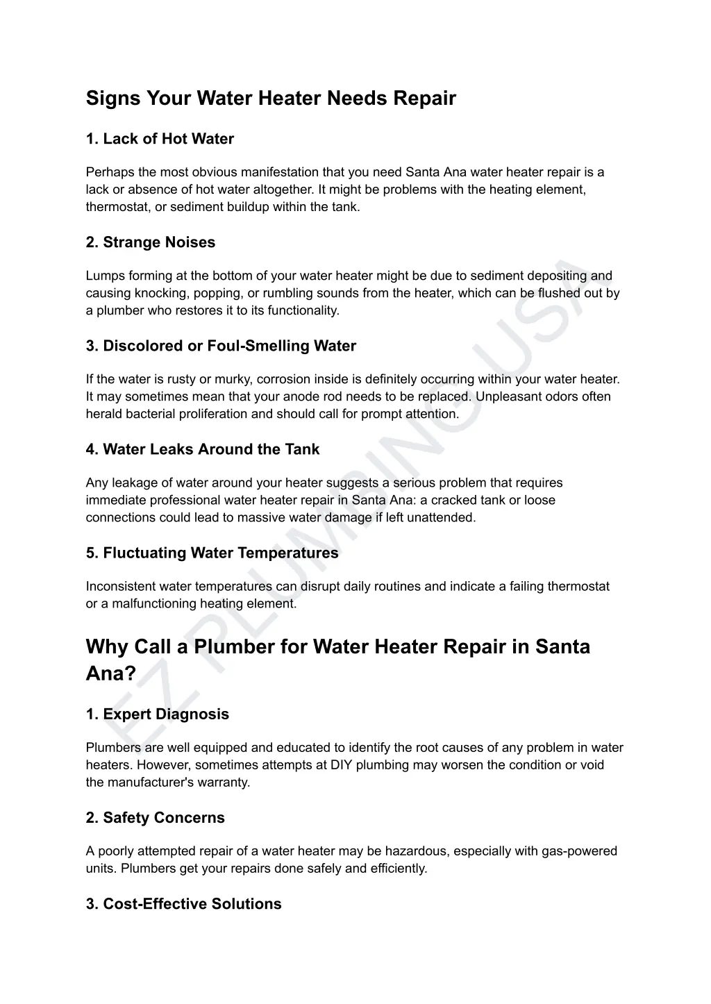 signs your water heater needs repair