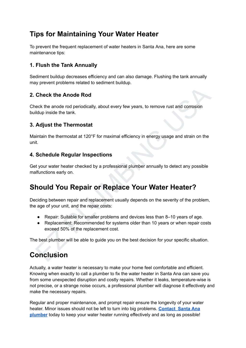 tips for maintaining your water heater