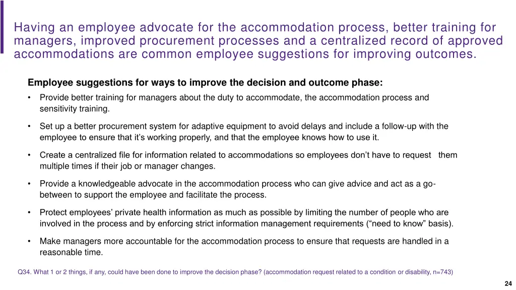 having an employee advocate for the accommodation