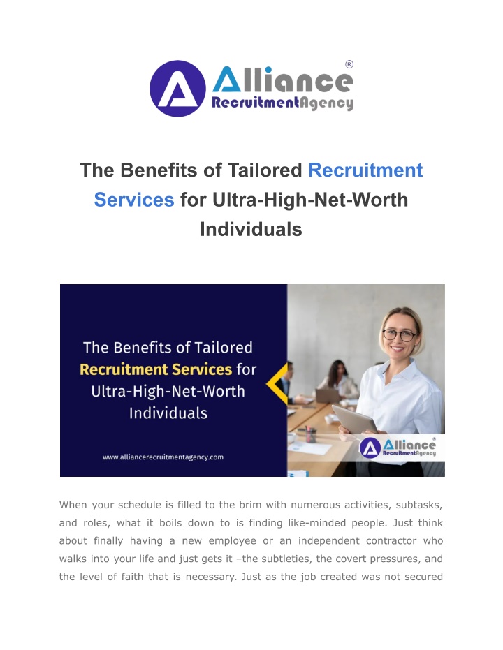 the benefits of tailored recruitment services