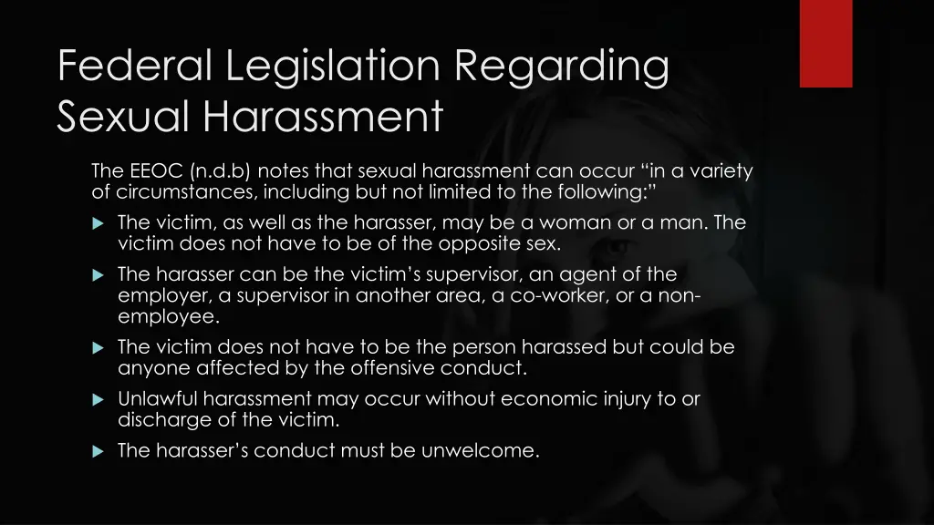 federal legislation regarding sexual harassment 3