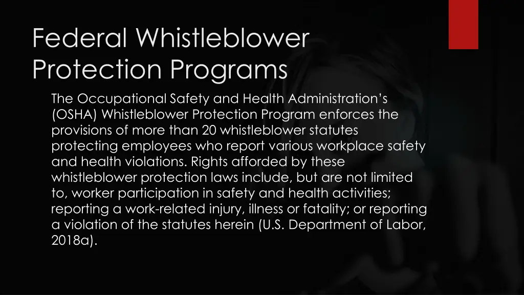 federal whistleblower protection programs