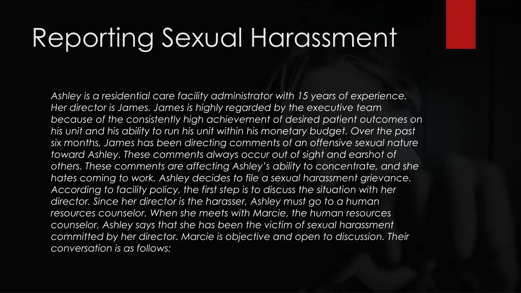 reporting sexual harassment