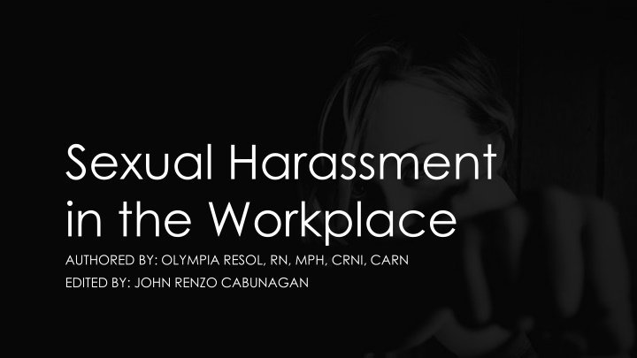 sexual harassment in the workplace authored