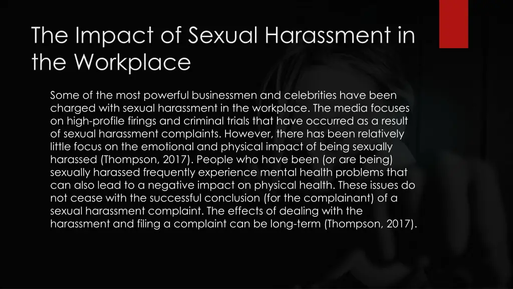 the impact of sexual harassment in the workplace 1