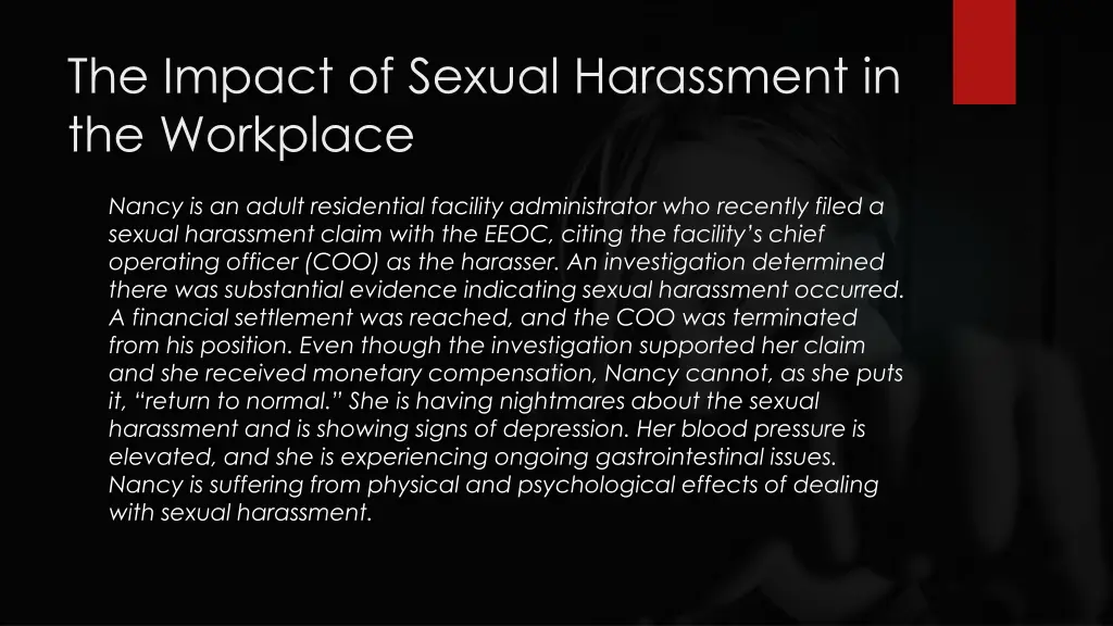 the impact of sexual harassment in the workplace