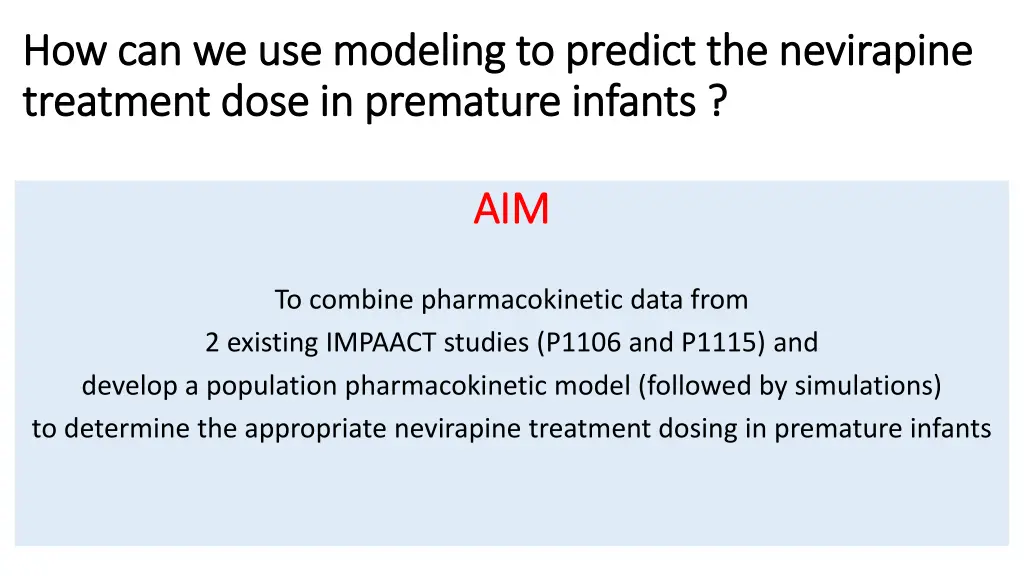 how can we use modeling to predict the nevirapine