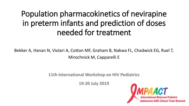 population pharmacokinetics of nevirapine