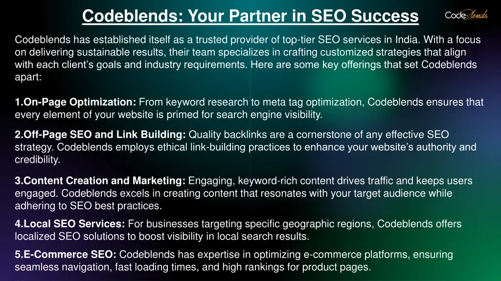 codeblends your partner in seo success