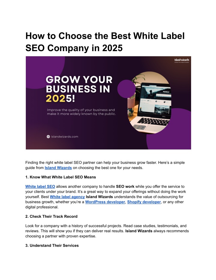 how to choose the best white label seo company