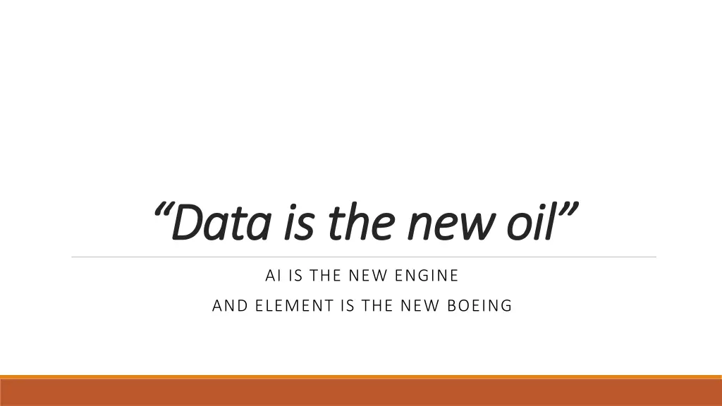 data is the new oil data is the new oil