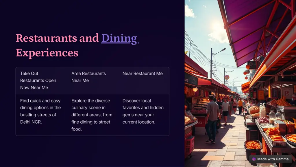 restaurants and dining experiences