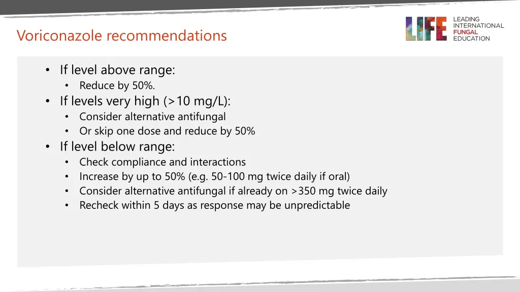 voriconazole recommendations 1