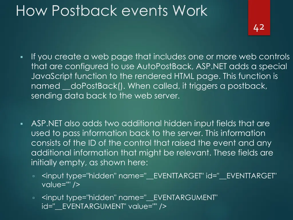 how postback events work