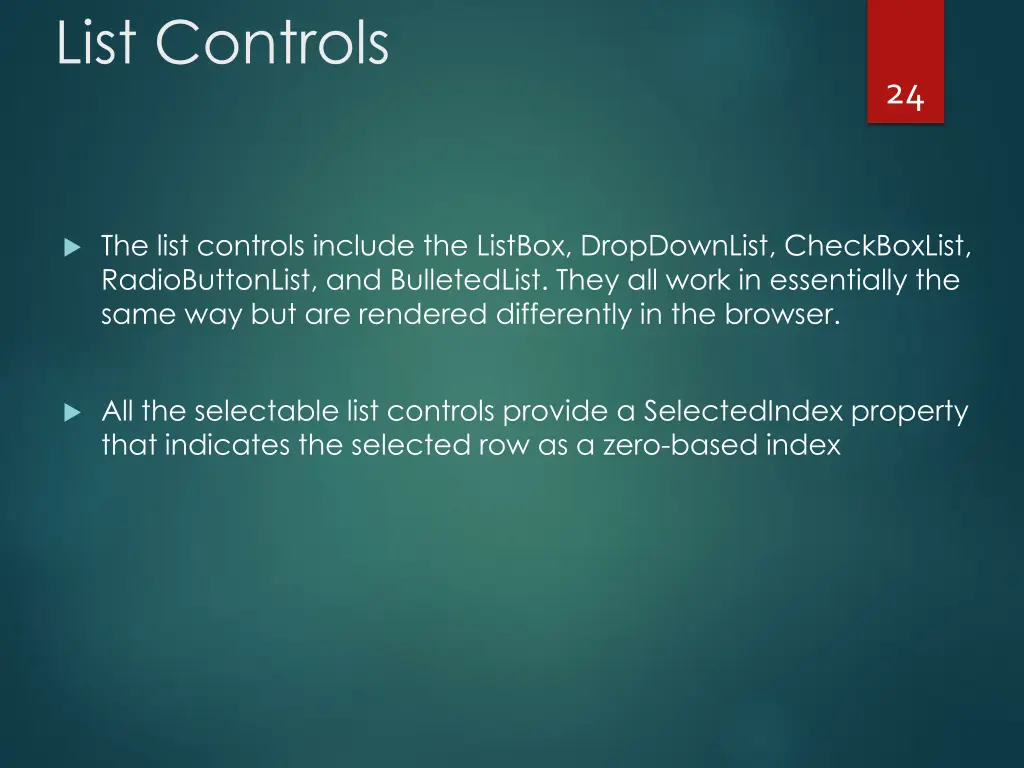 list controls