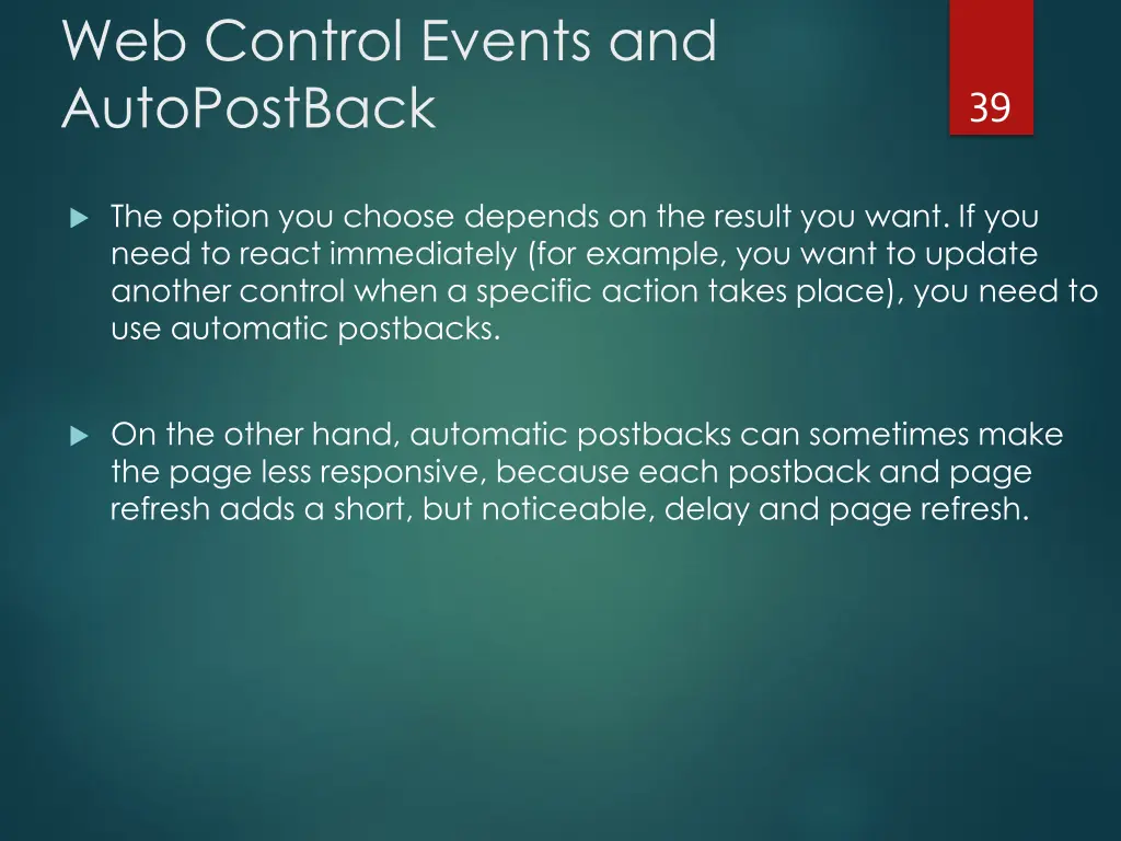 web control events and autopostback 2