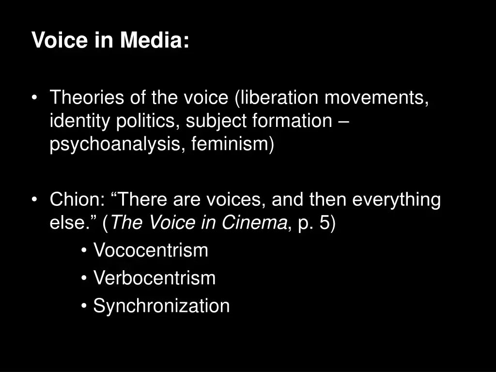 voice in media