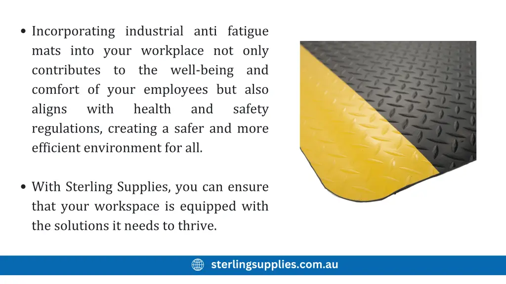 incorporating industrial anti fatigue mats into