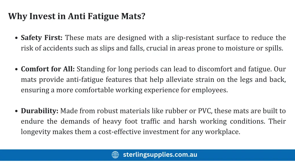 why invest in anti fatigue mats