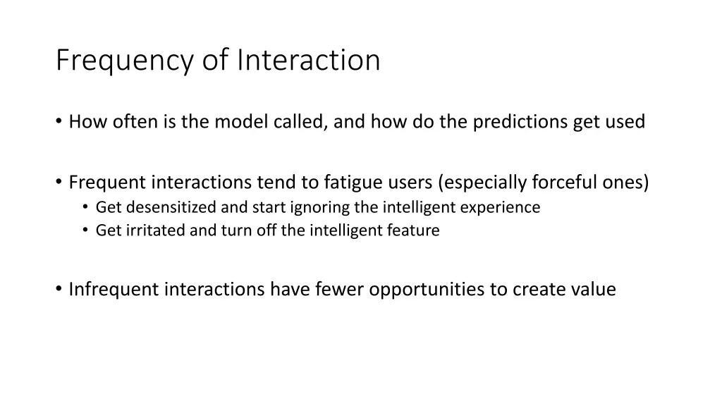 frequency of interaction