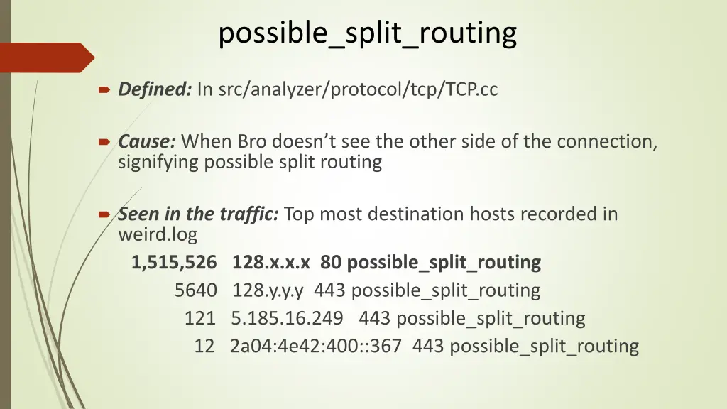 possible split routing