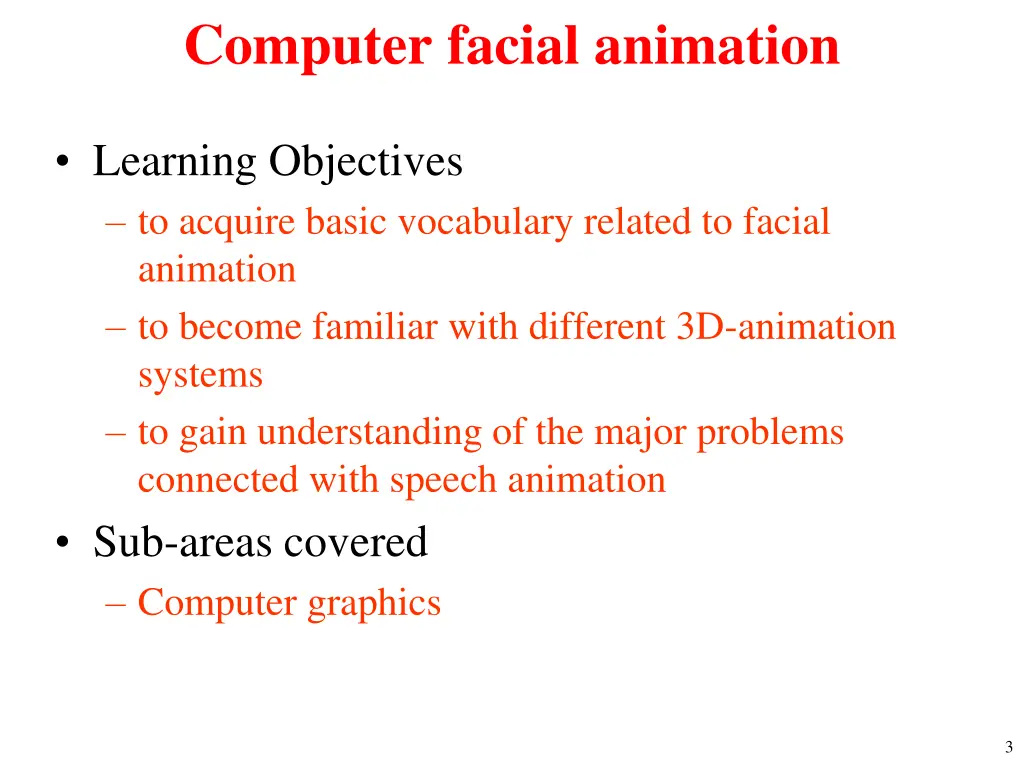 computer facial animation