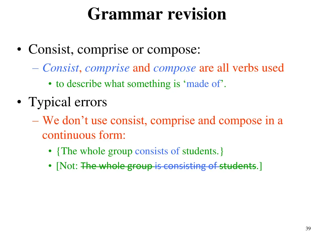 grammar revision