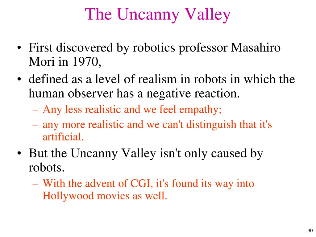 the uncanny valley