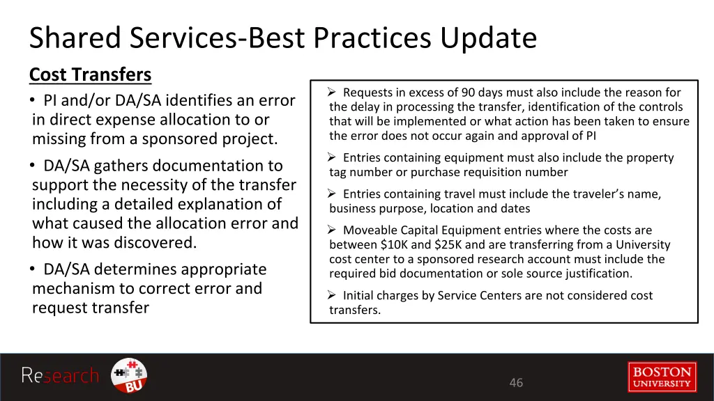 shared services best practices update cost