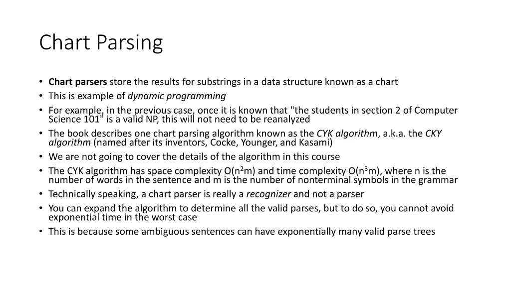 chart parsing