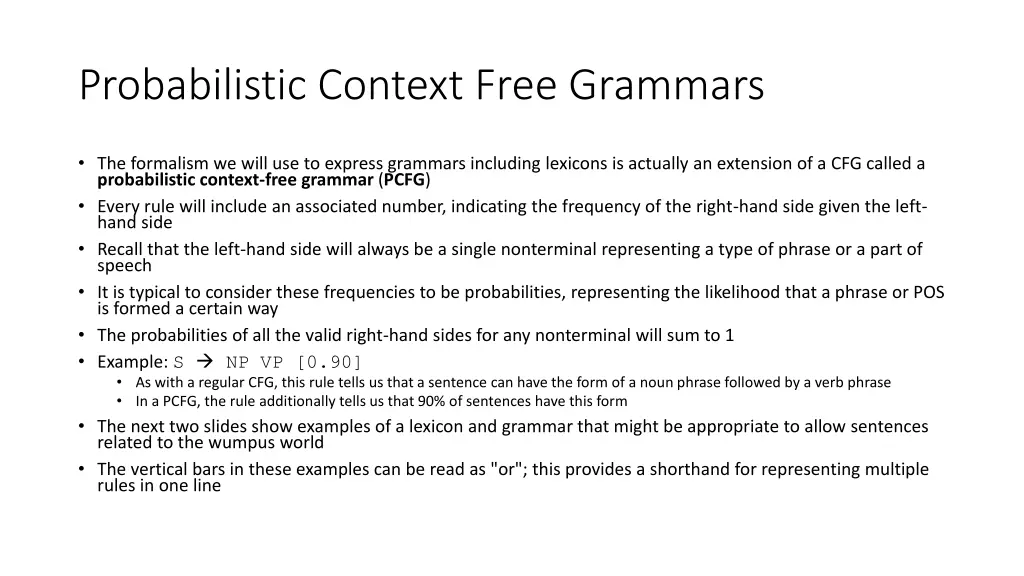 probabilistic context free grammars