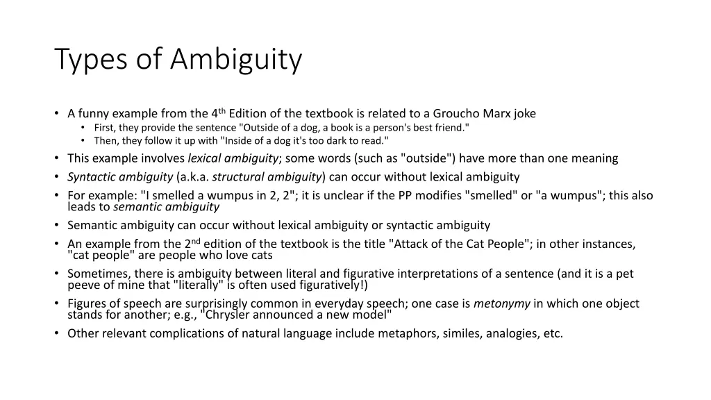 types of ambiguity