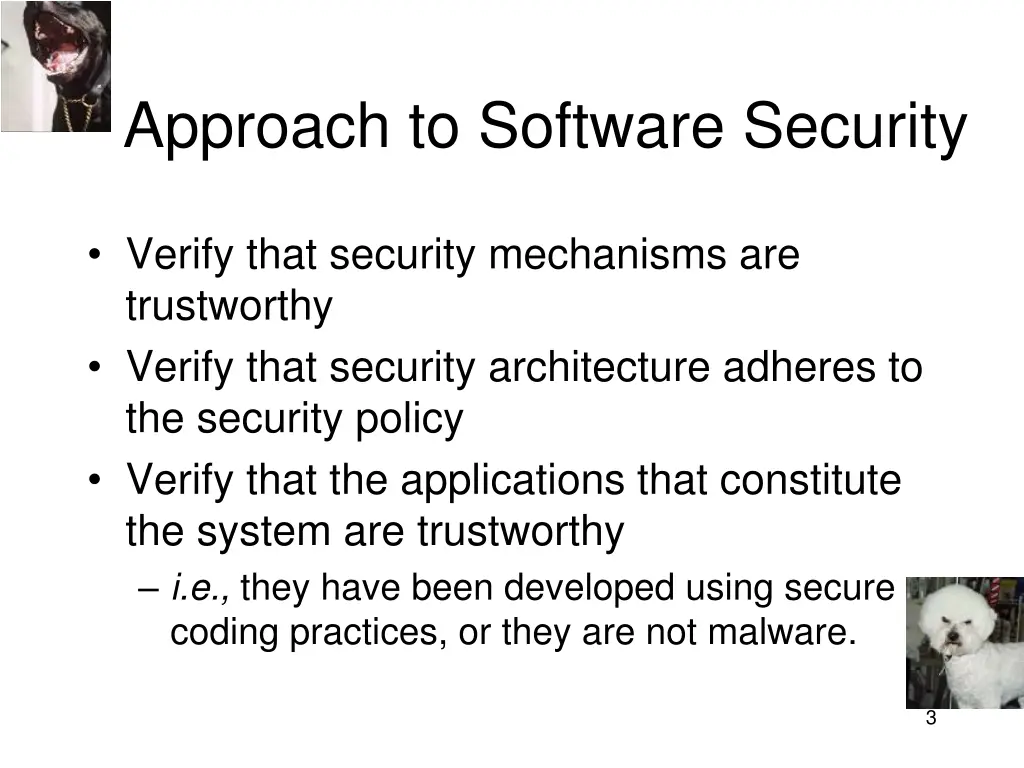 approach to software security