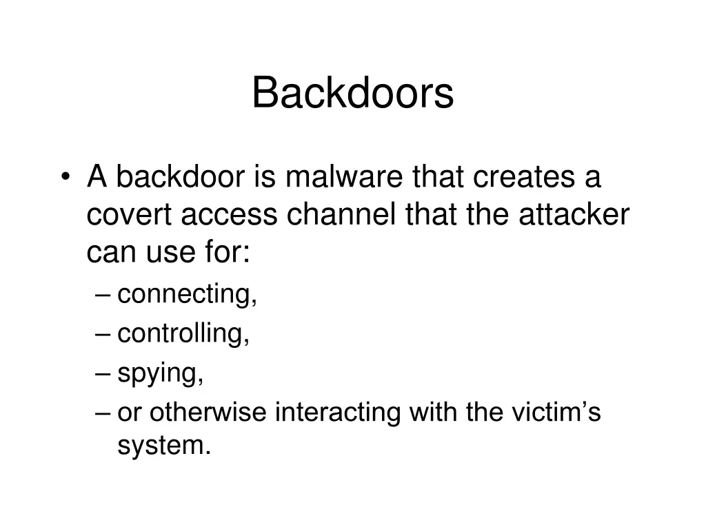 backdoors