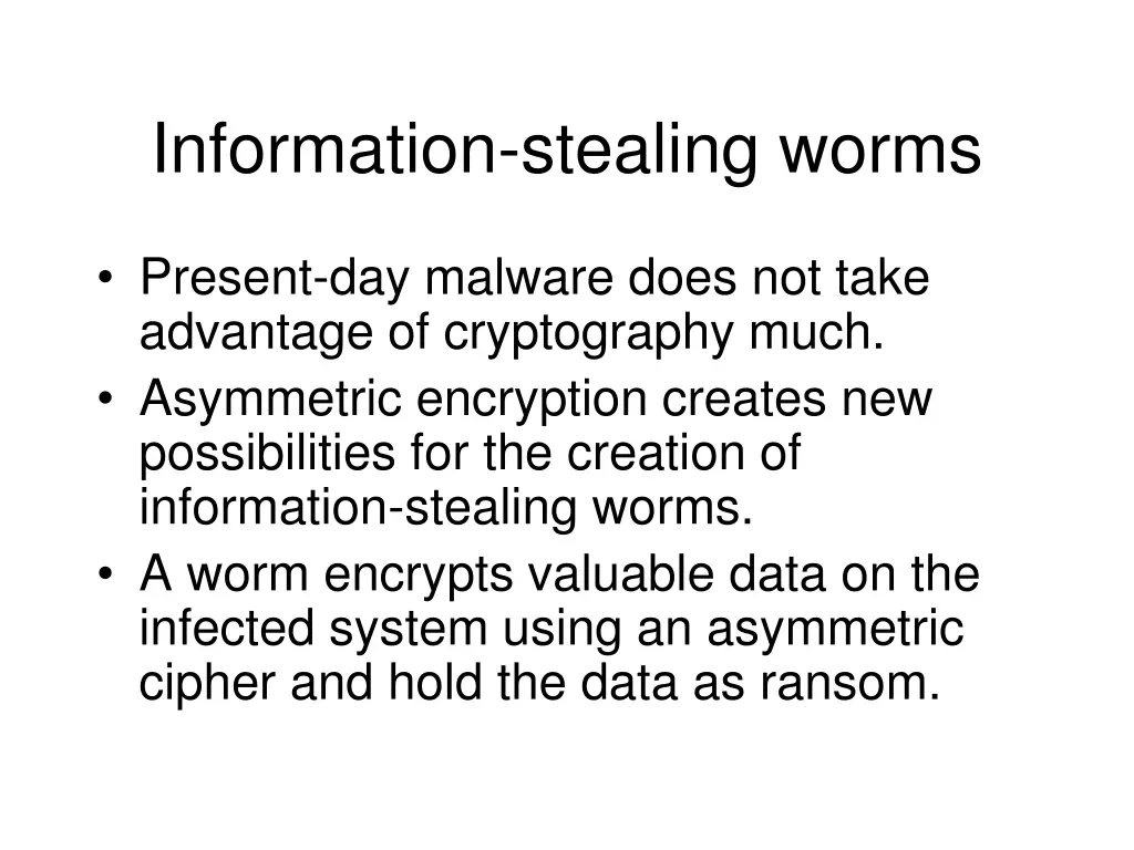 information stealing worms