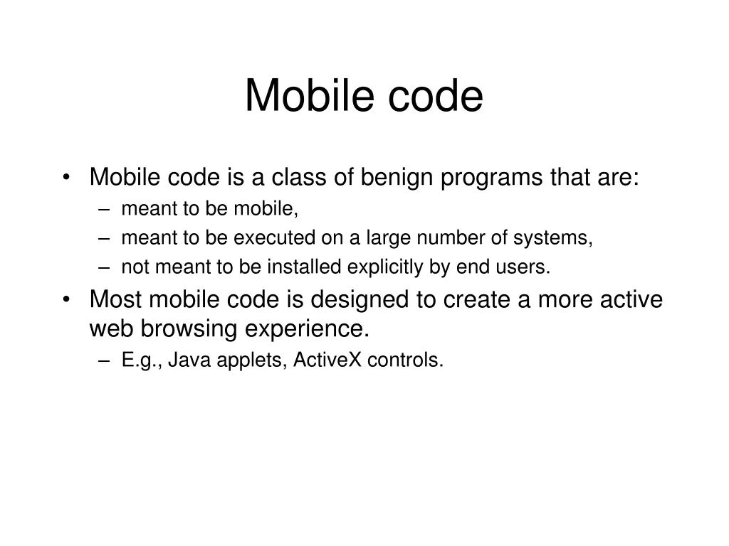 mobile code