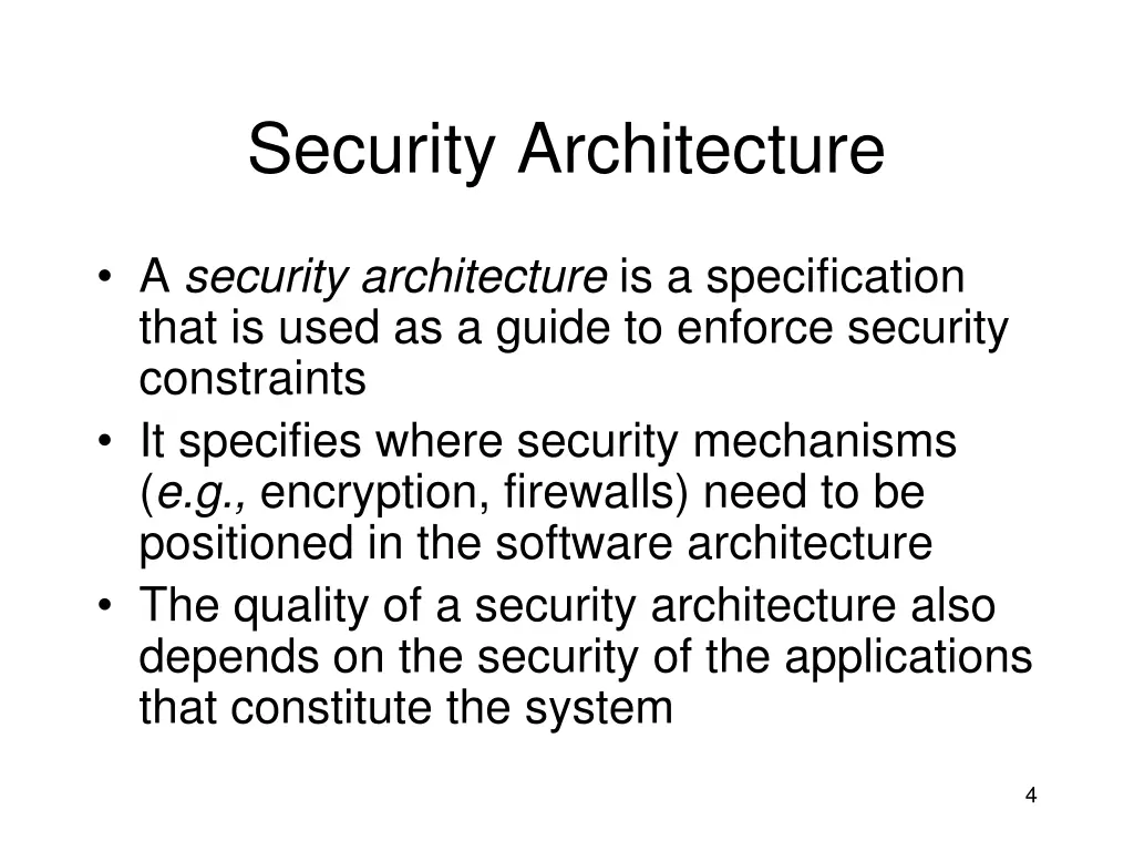 security architecture