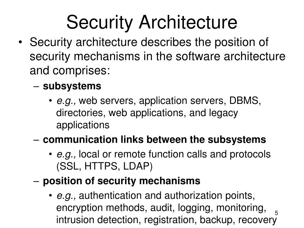 security architecture security architecture