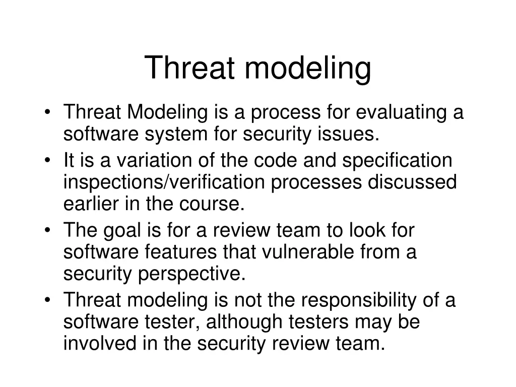 threat modeling