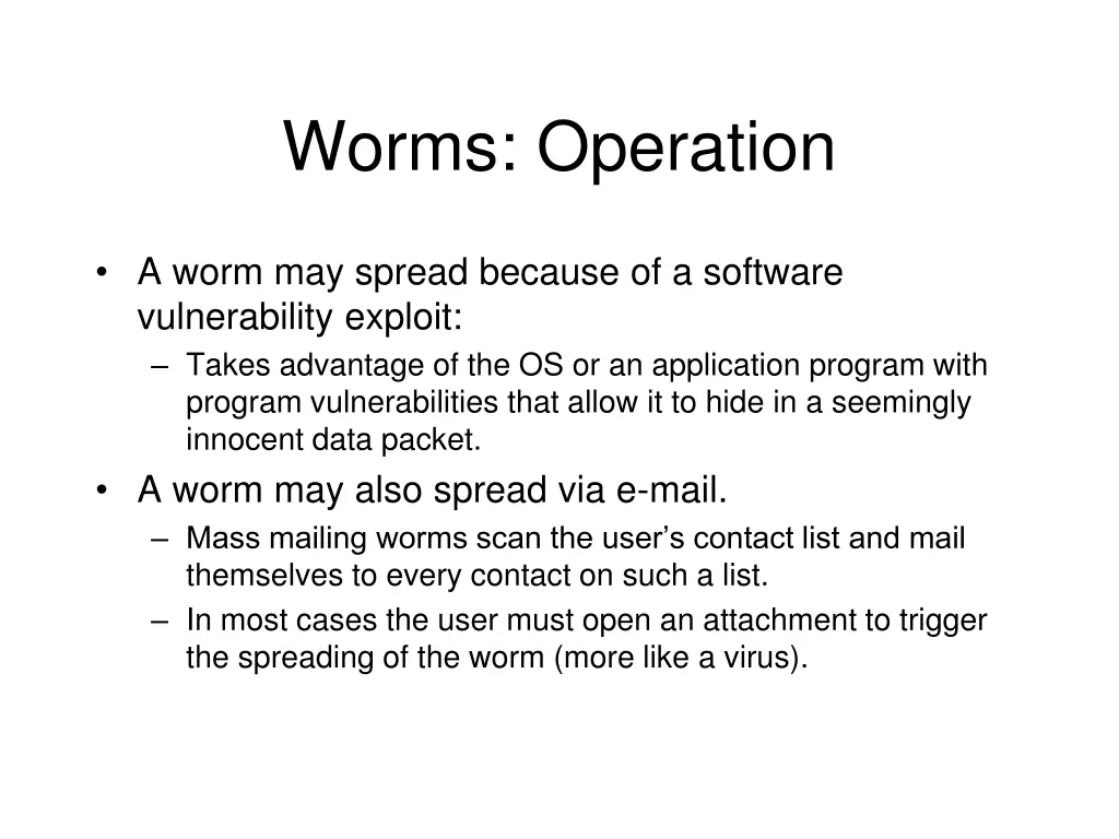 worms operation