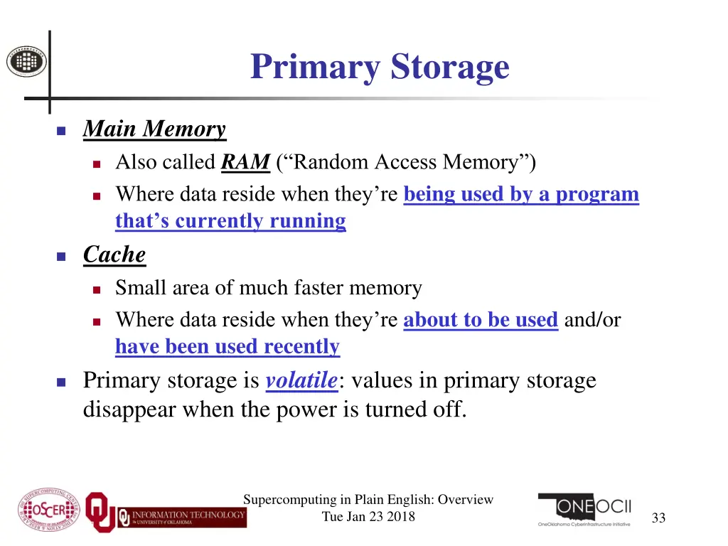 primary storage