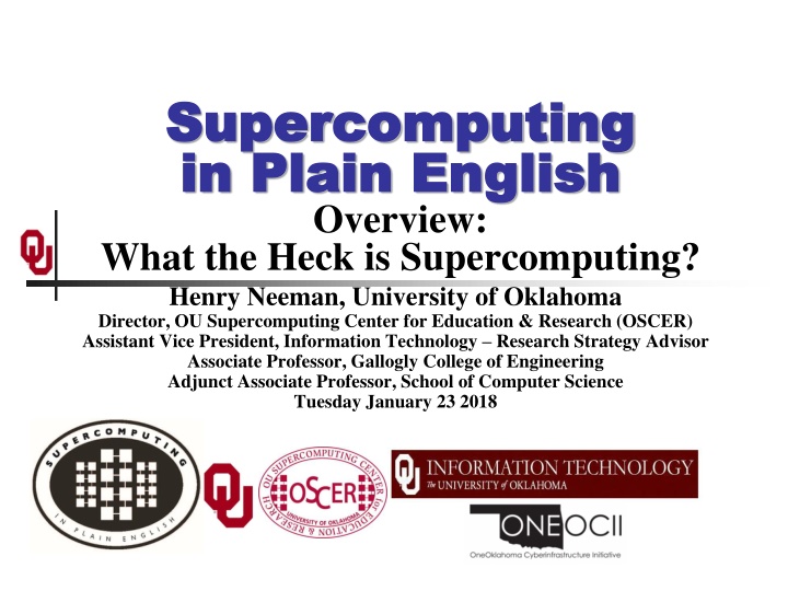 supercomputing supercomputing in plain english